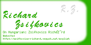 richard zsifkovics business card
